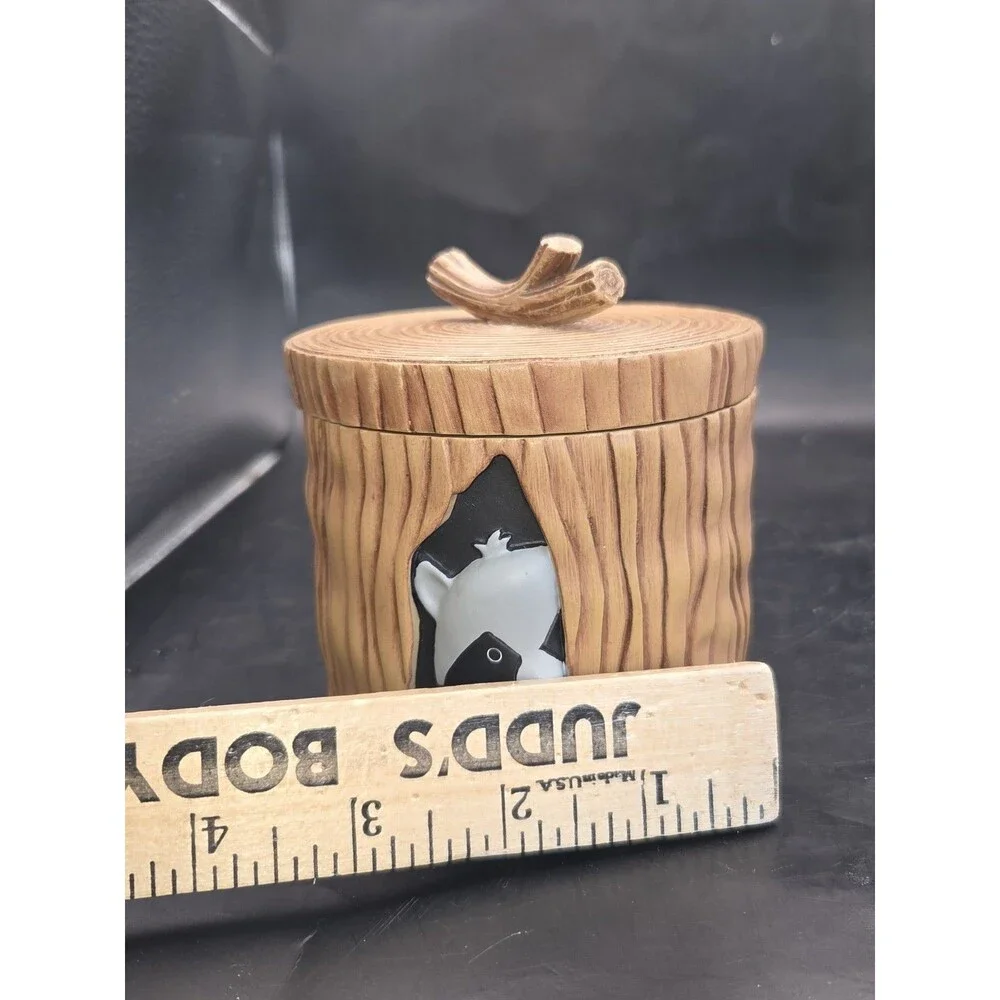 Mainstays Ceramic Raccoon Vanity Cotton Ball Jar Kids Bathroom